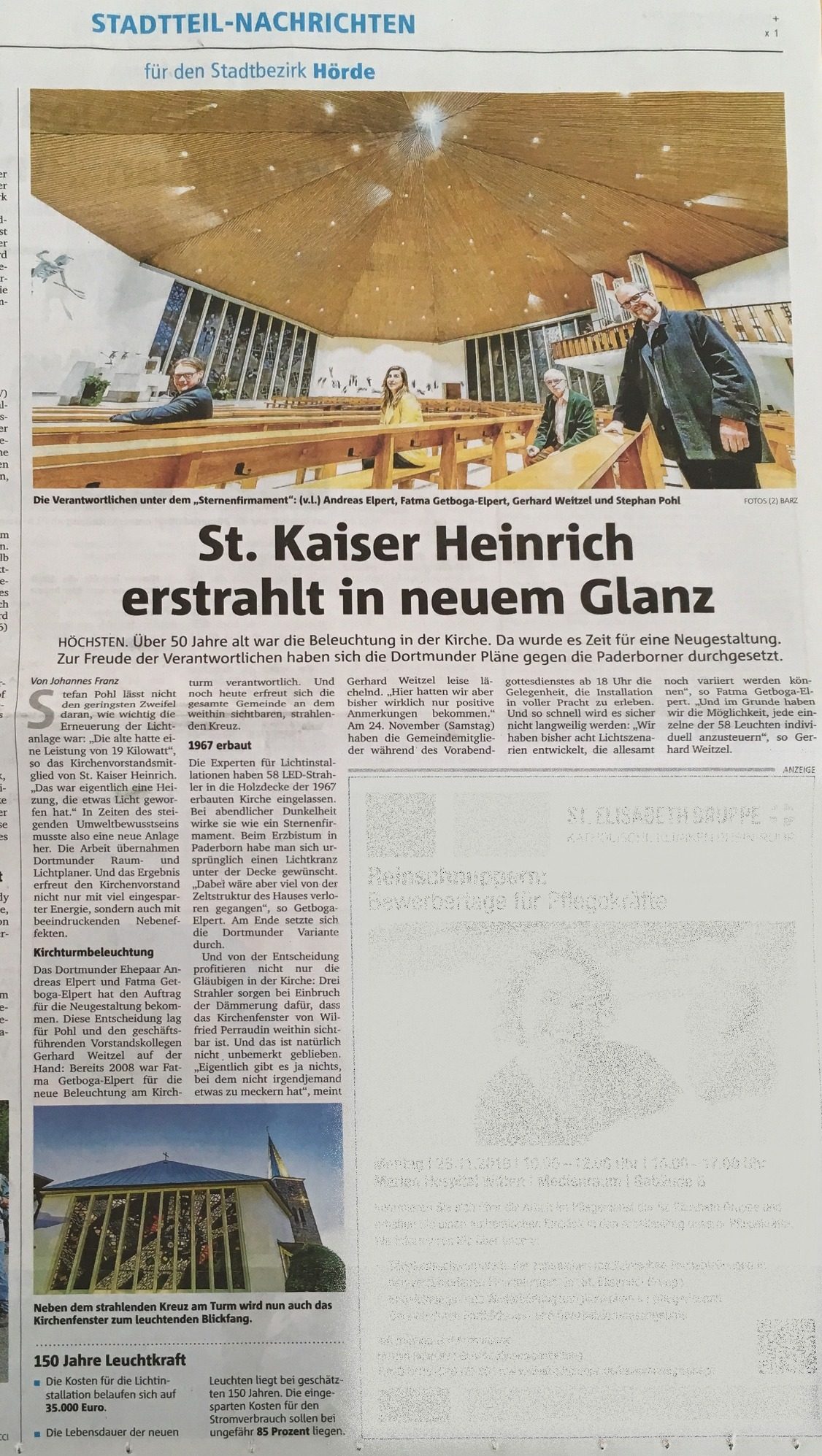 Artikel über St. Kaiser Heinrich, der in neuem Glanz erstrahlt. Cut-off sichtbar.